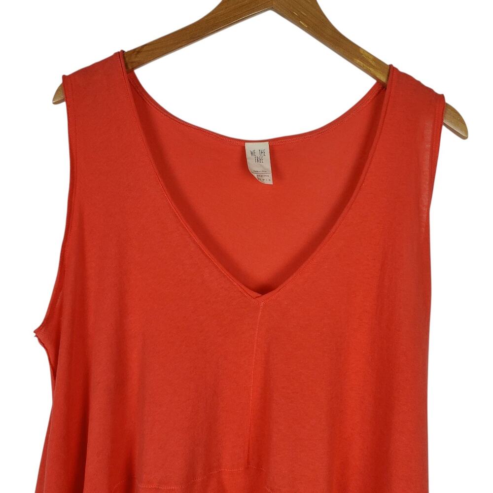 Free People Coral Peachy Oversized Cotton Layered Tank XS S M L Sleeveless Top - Picture 4 of 14